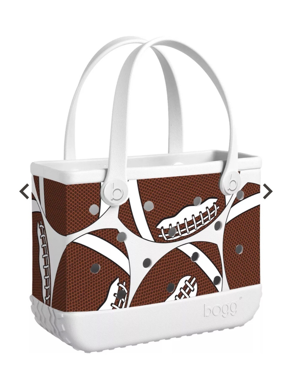 Bitty BOGG BAG White and Brown Football MVP sports Tote bag